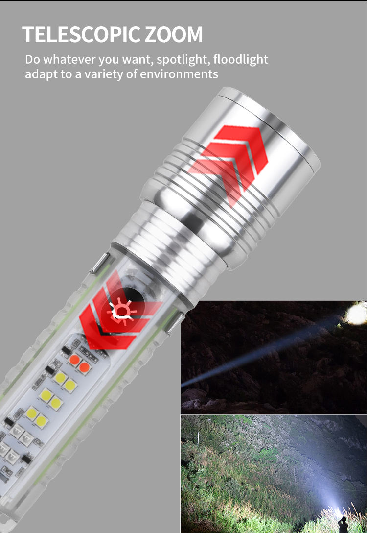 Rechargeable Strong Laser Light Flashlight