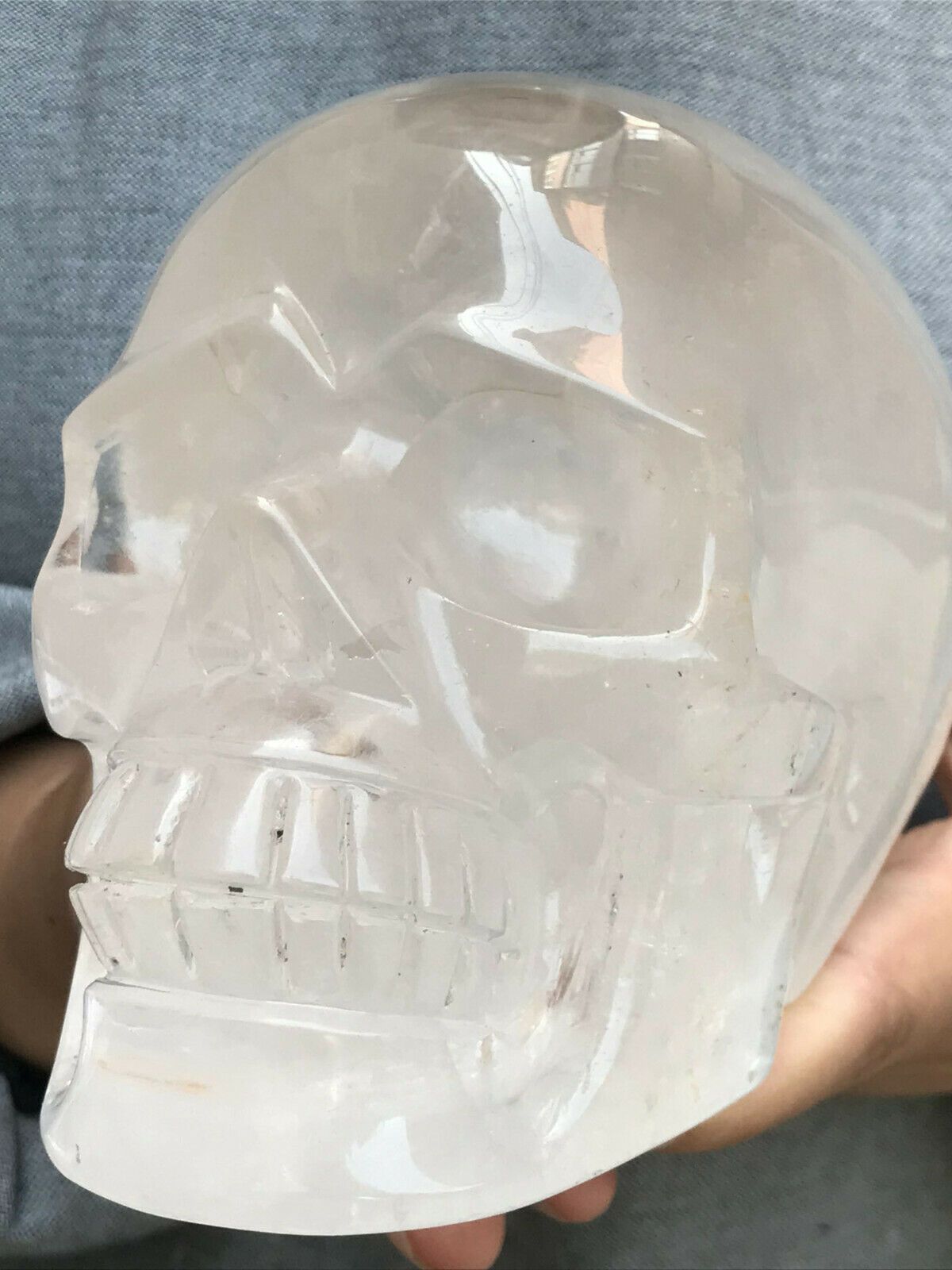Natural Clear Quartz Crystal Skull