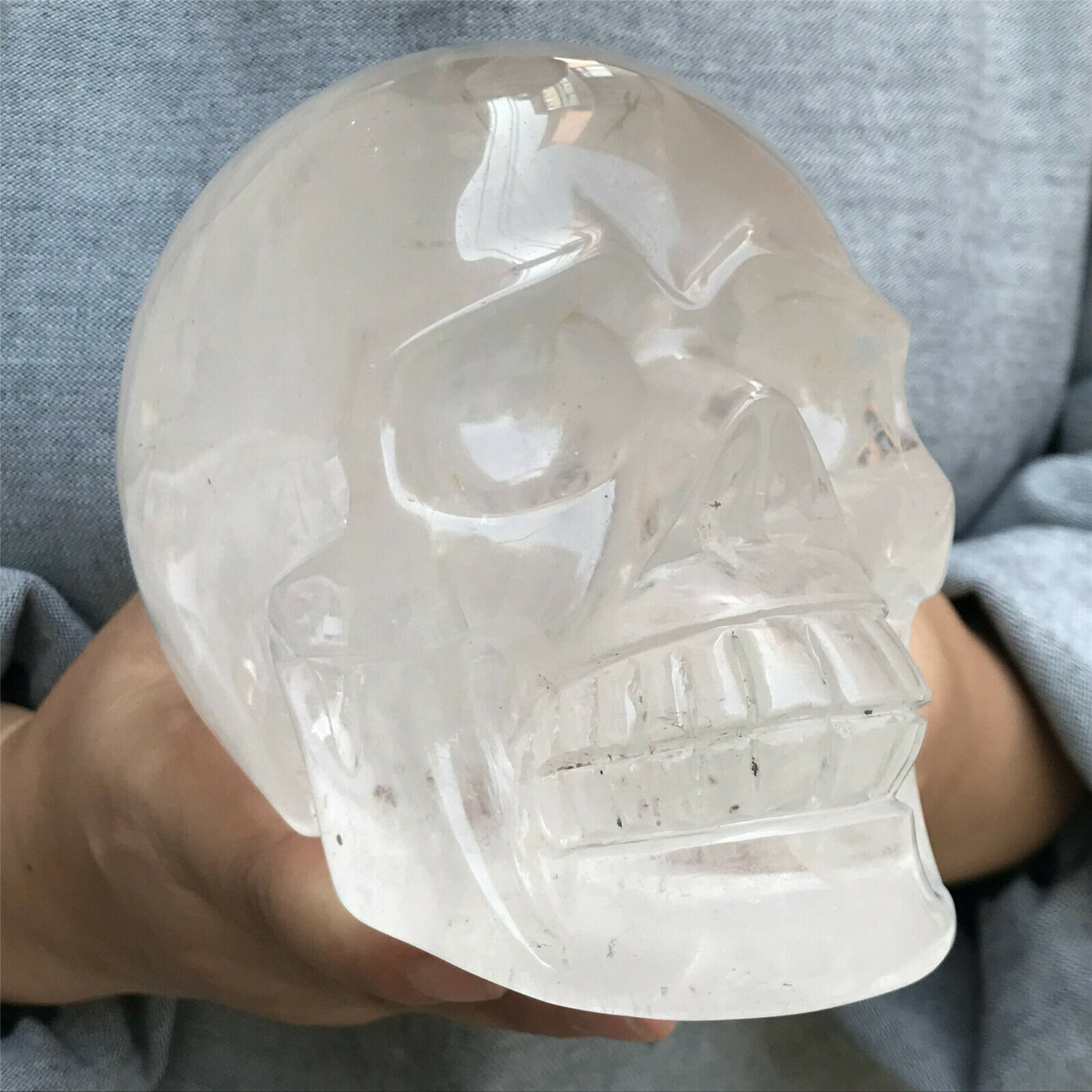 Natural Clear Quartz Crystal Skull