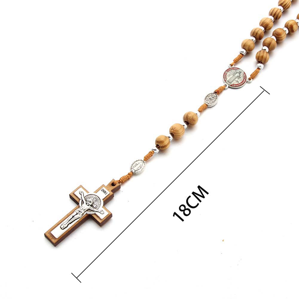 Natural Pine Cross Pendant Necklace