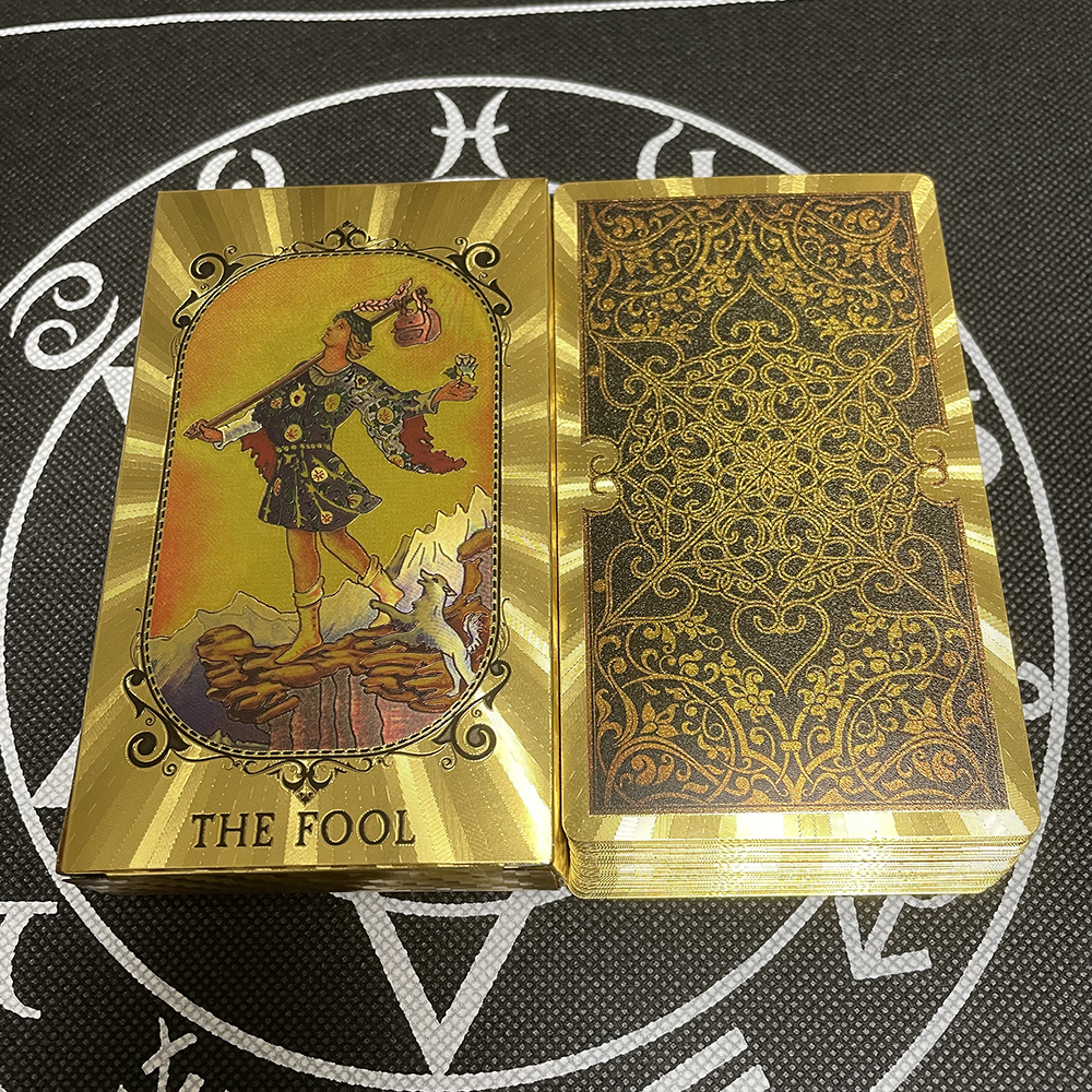 Golden Tarot Divination Cards Classic for Beginners with Guidebook