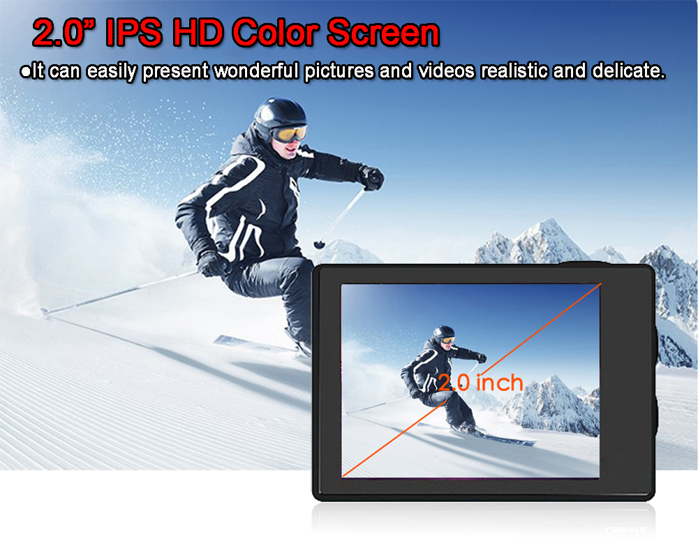 Ultra HD 4K/60fps 24MP WiFi 170D Waterproof  Action Camera With Sony 386 Fisheye Lens