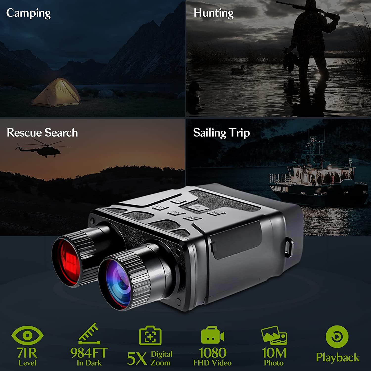 1080P HD Binocular Infrared Night Vision Device