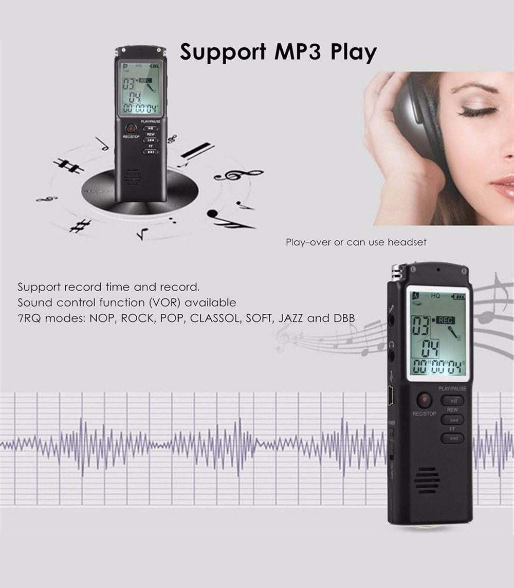 Professional EVP Voice Recorder With VAR/VOR Built-in Microphone