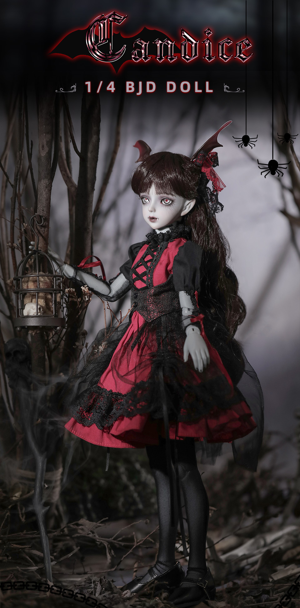 Female Haunted Doll With Bat Wings