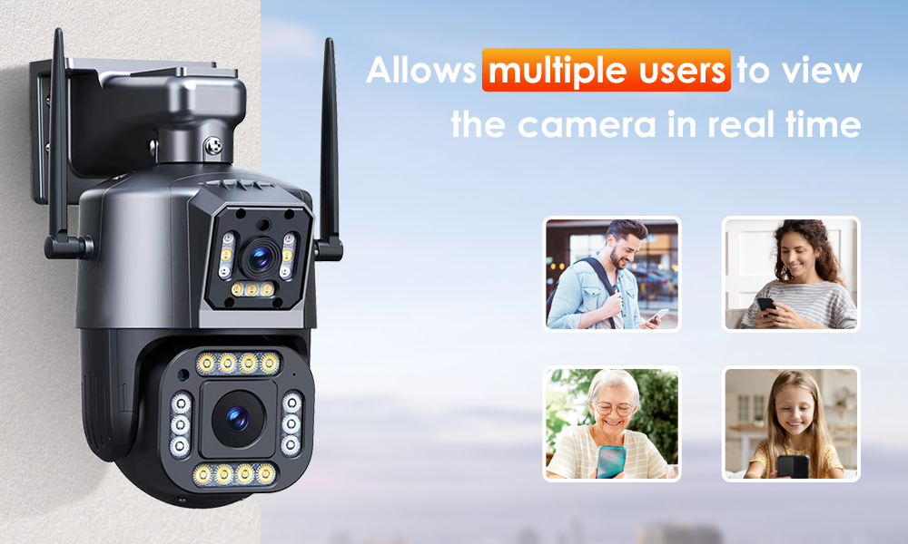 2K 4MP Dual-Lens IP WiFi Camera PTZ Outdoor  Video CCTV  Color Night Vision  Surveillance Security Camera System