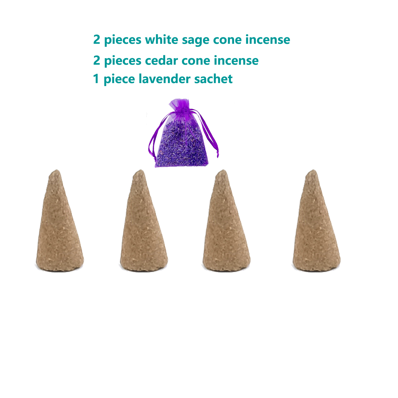 Sage Smudge Kit - 3 White Sage Sticks, 2 Palo Santo Sticks, Abalone Shell, Stand, Sage Cedar Cone Incense Sticks crystal stone