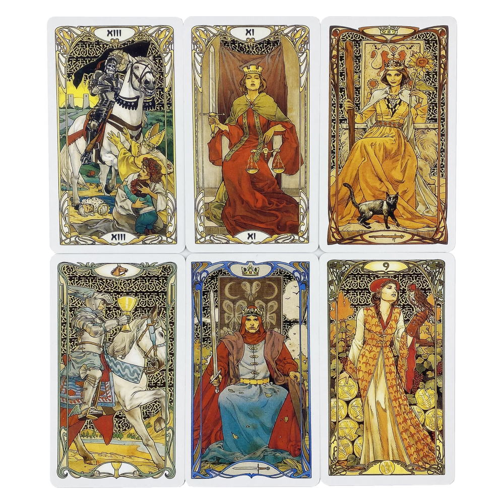 Golden Art Nouveau Tarot Cards English Vision