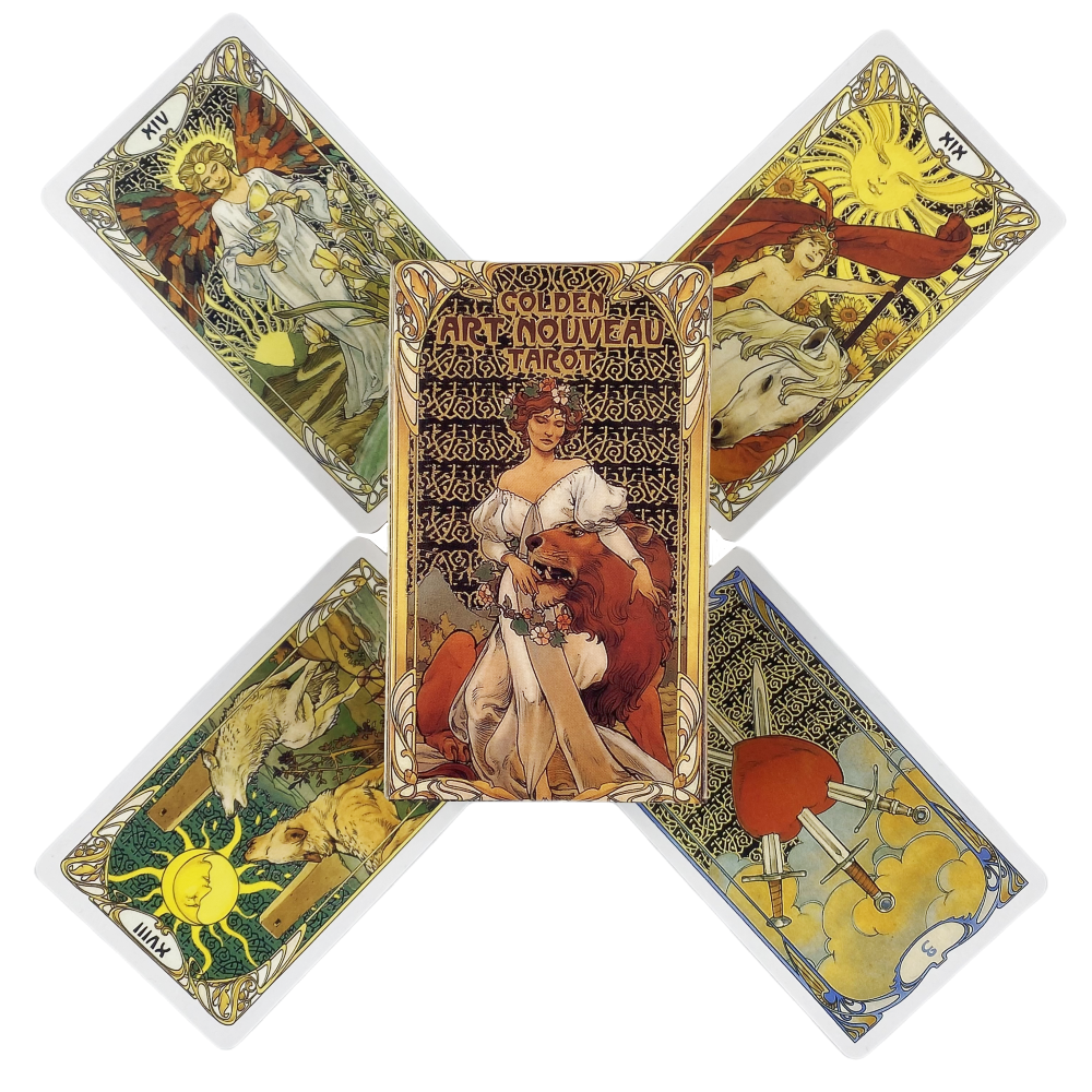 Golden Art Nouveau Tarot Cards English Vision