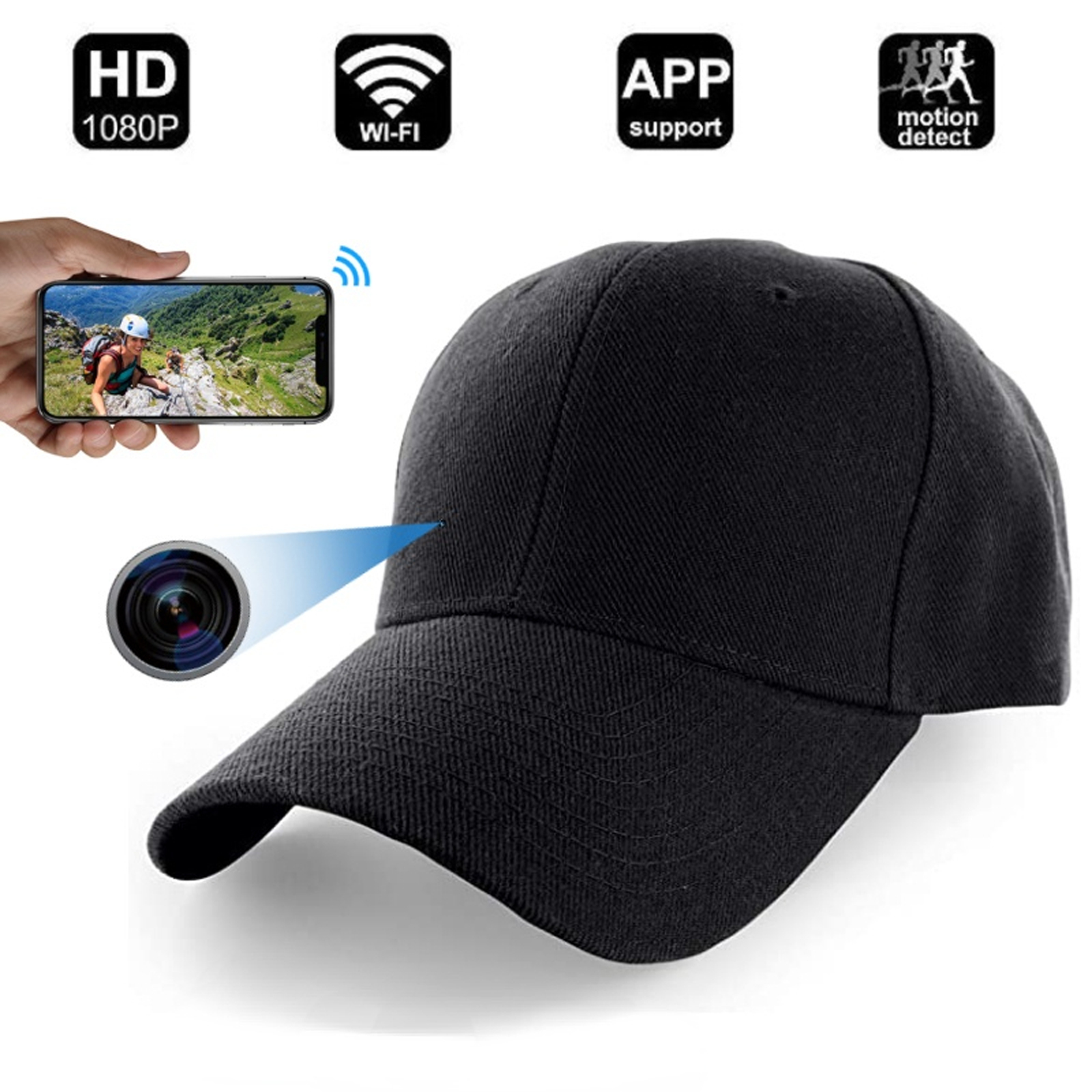 Mini Hat Cam HD 4K Hat Camera Wearable Video Recording
